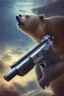 Placeholder: diver like a bear,with the gun,hi quality detail,hi quality textures,cinematic,realistic,aggressive,cosmic