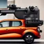 Placeholder: Renault Zoë pick up truck, machine gun mounted on the roof