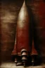 Placeholder: A grayish red galactic rocket ship painted by Leonardo da Vinci