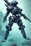 Placeholder: diver like a cyborg,with a gun,hi quality detail,hi quality textures,cinematic,aqua