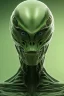 Placeholder: green alien, head, evil, 8k, finely detailed, photo realistic, HR Giger style