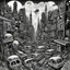 Placeholder: surreal morbid chaotic cityscape, horror surrealism, creepy, artistic, by Basil Wolverton, by Mcbess, maximalism