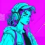 Placeholder: a vaporwave image of a comic book style character with a nostalgic look