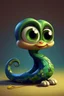 Placeholder: Little cute snake, pixar style