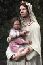 Placeholder: The Virgin Mary holds Christ in her arms, cries with blood, resident evil, resident evil, horor, photorealistic illustration, 8k