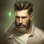 Placeholder: "MIddle aged white human male, with a trimmed but uneven beard, piercing green eyes with slick back hair head and shoulders portrait, 8k resolution concept art portrait by Greg Rutkowski, Artgerm, WLOP, Alphonse Mucha dynamic lighting hyperdetailed intricately detailed Splash art trending on Artstation triadic colors Unreal Engine 5 volumetric lighting Splash art fantasy"