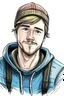 Placeholder: Drawing of a norweigan youtuber