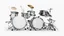 Placeholder: bass and drums, white background,