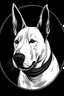 Placeholder: Simple monochromatic drawing of bull terrier