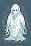 Placeholder: Spooky white Ghost girl retro