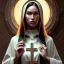 Placeholder: portrait of megan fox as a sultry nun, catholic, church, bible, christian, intricate, headshot, highly detailed, digital painting, artstation, concept art, sharp focus, cinematic lighting, illustration, art by artgerm and greg rutkowski, alphonse mucha, cgsociety