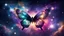 Placeholder: butterfly flying in space , glitter, galaxy back round, shimmer, magical