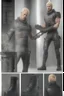 Placeholder: ProtoVision - Absolute Reality - Realism Engine XL - PhotoReal, a man, 6'7.5'' tall, 310 lbs, blonde hair, long, extremely muscular, skintight, formfitting jumpsuit, knee-high black leather combat boots, red diamond on the chest