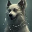 Placeholder: close up of sad, abandoned, miserable dog chained to a tree, robed Grim Reaper standing nearby, winter, house, 8k resolution, high-quality, fine-detail, iridescent, intricate, digital art, detailed matte, volumetric lighting, illustration, 3D octane render, brian froud, howard lyon, selina french, anna dittmann, annie stokes, lisa parker, greg rutowski