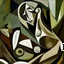 Placeholder: picasso abstract brown woman lying more cubism