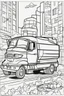 Placeholder: transport coloring page for kids, MIXER, cartoon style, thick outline, low details, no shading, no color