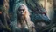 Placeholder: whole body image of beautiful Daenerys Targaryen in a mystical enchanted forest standing next to a dragon, HD 8K, sharp detail, hyperrealistic photo accurate face and features, cinematic lighting