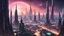 Placeholder: A breathtaking concept art piece of a futuristic alien cityscape in the Stellaris universe. The city is lit with mesmerizing, vibrant colors that create a captivating atmosphere. The cityscape features intricate architectural designs, with high-rise buildings and futuristic structures that stretch into the sky. The atmosphere is tense, with a sense of wonder and mystery. The attention to detail is extraordinary, showcasing a hyper-realistic rendering of the scene.