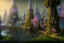 Placeholder: Immersive​ fantasy elven town city in the deep forest with ancient elder tree blossom river 4k full hd