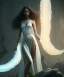 Placeholder: Holy Virgin, celestial light, beautiful, long fabric dress, beautiful long black hair to the waist, snake around body, head and shoulders portrait, 8k resolution concept art portrait by Greg Rutkowski, Unreal Engine 5 volumetric lighting