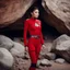 Placeholder: [sexy_in her tight red uniform, afraid and crouched] A young Star Trek ensign, donning a red uniform, experiences fear during her first away mission. Hiding beneath a large rock, she exudes a mix of curiosity and anxiety. Though disheveled and dirtied, her determination shines through as she clings to her tricorder. Seeking safety, she peeks out from her hiding place, surrounded by alien flora and fauna.