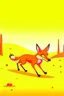 Placeholder: A fox runs after animals in the desert and kills everyone it meets cartoon 2d