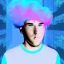 Placeholder: Vaporwave adult male