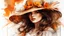 Placeholder: Vintage art, brown and orange shades, sunny day, straw hat for woman, summer dress, splashes of art, in the style of Dante Gabriel Rossetti, Yossi Kotler, Camilla D'Errico, masterpiece, fine art in the style of Carne Griffiths, Paula Hoppe