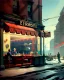 Placeholder: Scene, realistic image, Edward Hopper style, retro futuristic, concept art, smooth, unreal engine 5, god lights, ray tracing, RTX, lumen lighting, ultra detail, volumetric lighting, 3d.