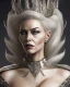 Placeholder: old evil queen in black leather gown, femme fatale, volouptous, busty, cleavage, angry, emperious, 8k resolution concept art portrait by Greg Rutkowski,