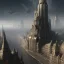 Placeholder: Gothic city,Metropolis on sea by fritz Lang,otto hung,futurismo, matte painting