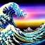 Placeholder: The great wave of kanagawa painted with clouds of colours,ystical colors ,perfectly centered image, perfect composition, rim light, beautiful lighting,masterpiece ,8k, stunning scene, raytracing, anatomically correct, in the style of Simon Bisley and Ohrai Noriyoshi and robert e howard and Steve Jung and Wizyakuza and uncannyknack