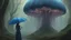 Placeholder: woman in an alien forest with an umbrella made from a jellyfish, photorealistic, Detailed Matte Painting, Deep Colour, Fantastical, Intricate Detail, sunshine, blue sky