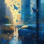 Placeholder: morning, window, rain, butterflies, blue, flowers in the road, city, crowd, cars, sunlight, golden