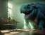 Placeholder: room scene with a big moppet monster, realistic photo, concept art, smooth, unreal engine 5, god lights, ray tracing, RTX, lumen lighting, ultra detail, volumetric lighting, 3d.