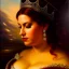 Placeholder: portrait of beautiful busty Queen Mary painting by Brom , oil on canvas, cinematic composition, extreme detail,fit full head inside picture,8k