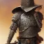 Placeholder: Full body portrait,"Insanely detailed photograph of an armored mariachi warrior with sword", intricate chainmail charo,detailed Sombrero, intricate D20 buttons, digital painting, artstation, concept art, smooth, sharp focus, illustration, art by artgerm and greg rutkowski and alphonse mucha, 8 k