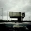 Placeholder: Minimal contemporary abstract oil paintings of desolate 1960s carpark with road markings and concrete fragments. Overlay with grungy typography graphics. style of Justin Mortimer and Francis Bacon.