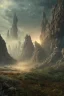 Placeholder: A wasteland, 8k, bas-relief, extraterrestrial, eerie, jagged rocks, plants, cinematic 4d, Steven Spielberg