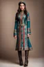 Placeholder: full body ,very beautiful lady in Azerbaijani short costume standing with long boots