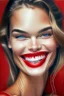 Placeholder: Most beautiful Super model smiling red lips