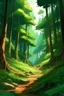 Placeholder: лес, аниме стиль, фон