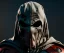 Placeholder: Moon Knight, hood and mask, gray custom, calignosity, cobblestone alley, fantasy, high resolution