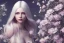 Placeholder: femme long cheveux blond blancs grands yeux bleus , 8k resolution, flower magnolia lotus rose, beautiful portrait, 8k resolution, flower head and body, beautiful star souriante+++