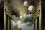 Placeholder: A light cream colored sky with balls of lightning painted by Giovanni Battista Sassi
