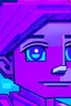 Placeholder: a close-up portrait of a purple Minecraft character, 2d d, large pixel style