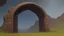 Placeholder: arched doorway into the side of the mountain