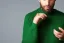 Placeholder: Man thinking hard in green sweater