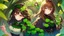 Placeholder: rave poster with Four-leaf clover catgirl brown hair