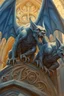 Placeholder: Gargoyles Promt: Art Nouveau Gothic Hyper realistic intricate oil paint detailed pencil sketched Notre Dame gargoyles in the style of Escher, a resin painter